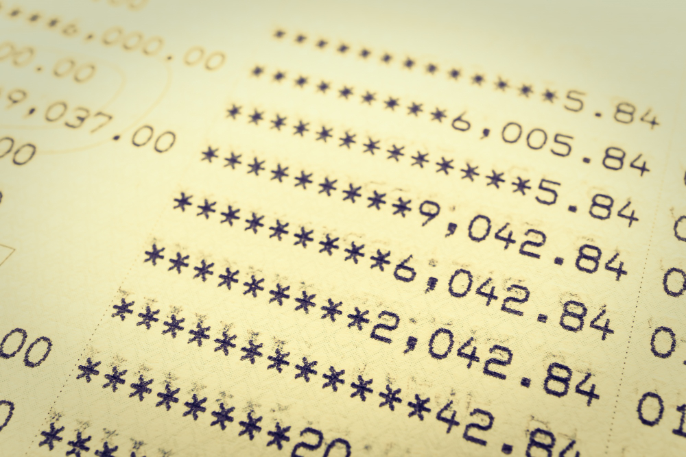 Decimal numbers on a paper sheet